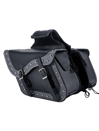 Dream Apparel PVC Motorcycle Saddlebag With Studs