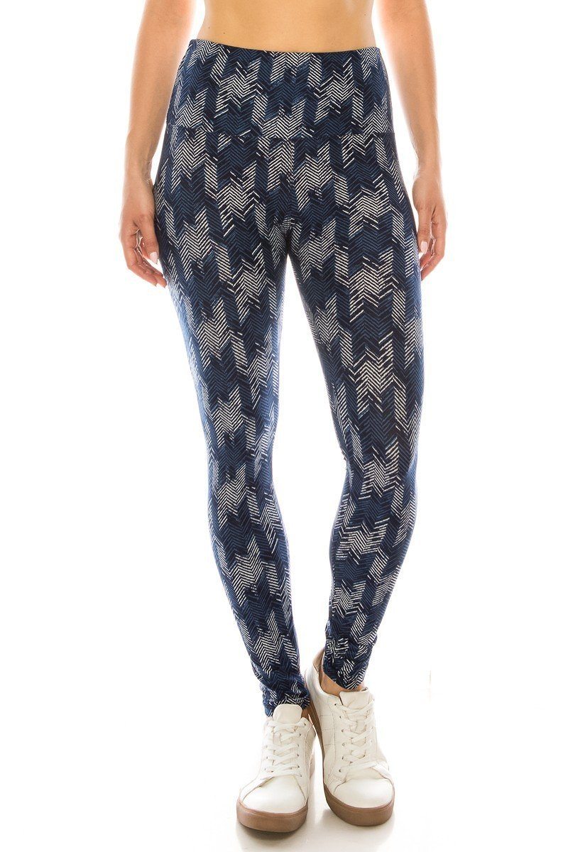 Long Yoga Style Multi Printed Knit Leggings