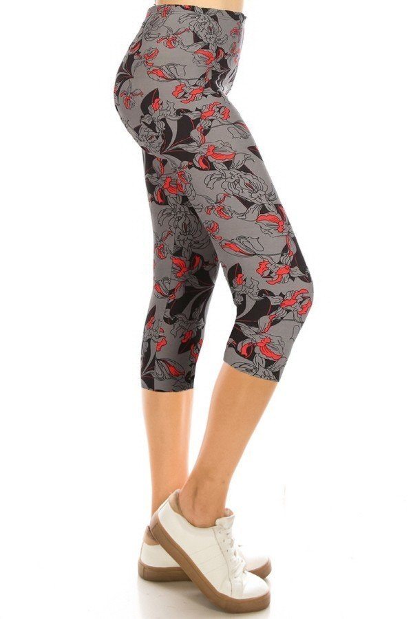 Floral Print Capri Leggings