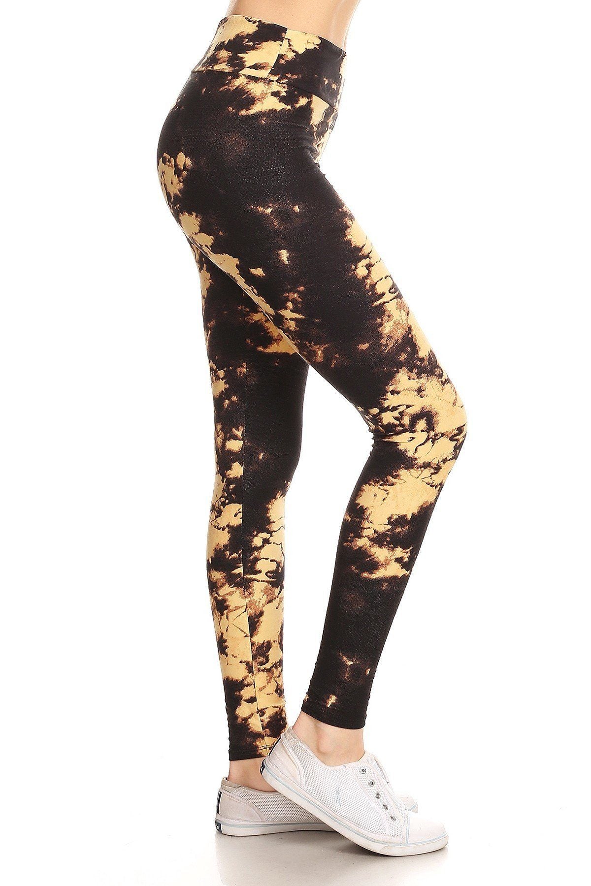 One Size Yoga Style Tie Dye Print Leggings