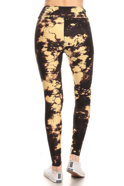 One Size Yoga Style Tie Dye Print Leggings