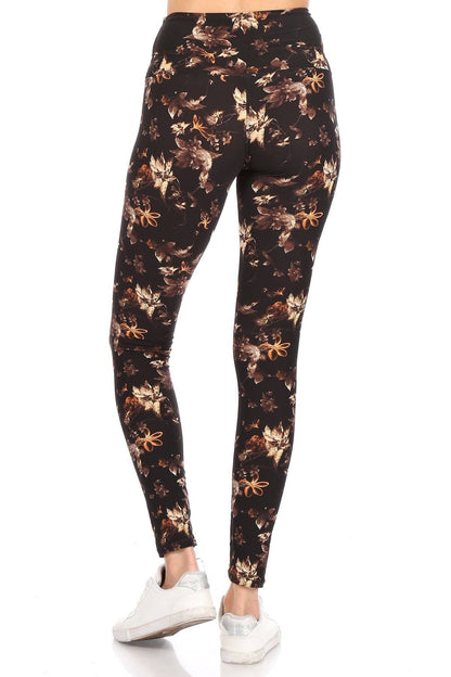 Floral Printed Knit Legging With High Waist