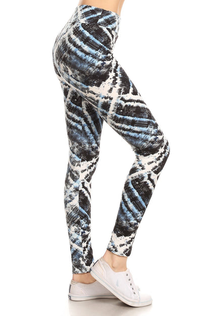 Tie Dye Yoga Style Print Knit Leggings