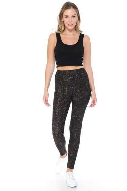 Yoga Style Lined Multi Printed Knit Leggings