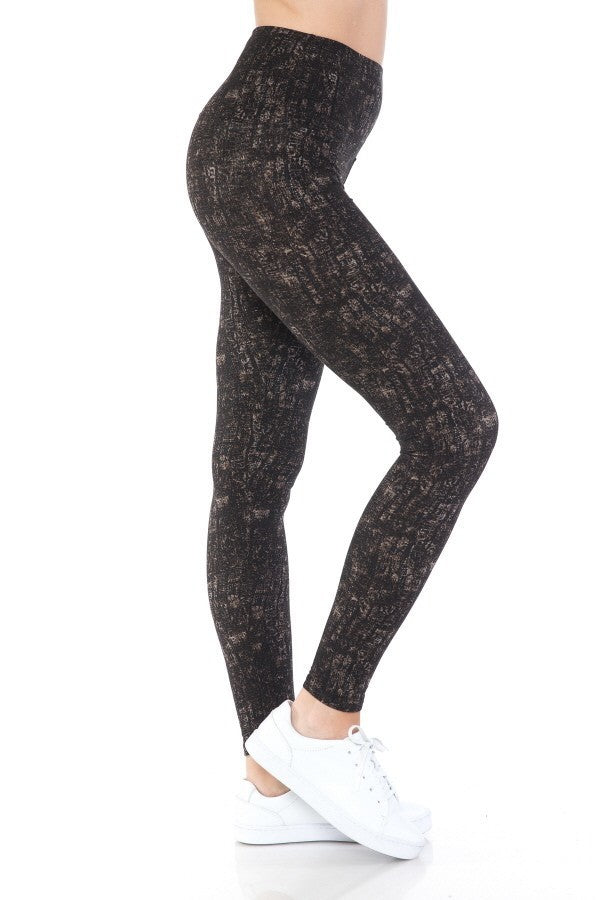 Yoga Style Lined Multi Printed Knit Leggings