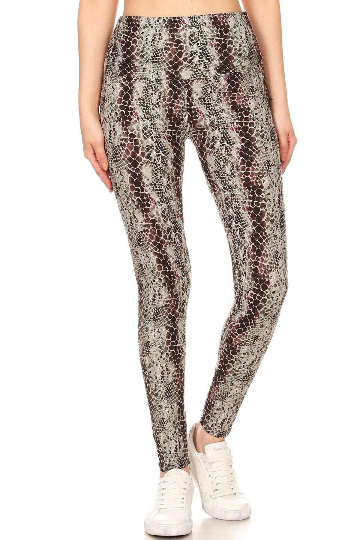 Yoga Style Snakeskin Knit Leggings