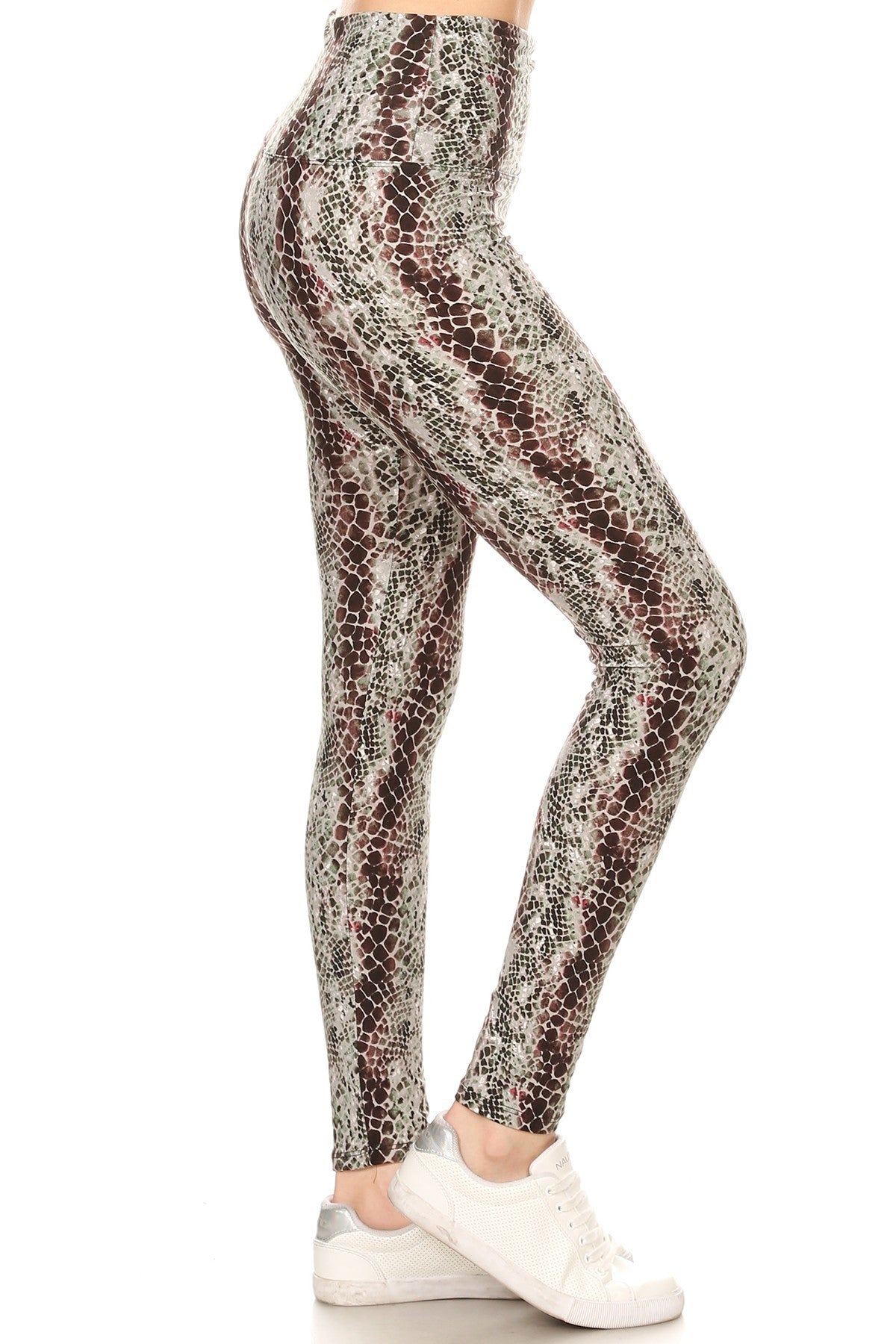 Yoga Style Snakeskin Knit Leggings