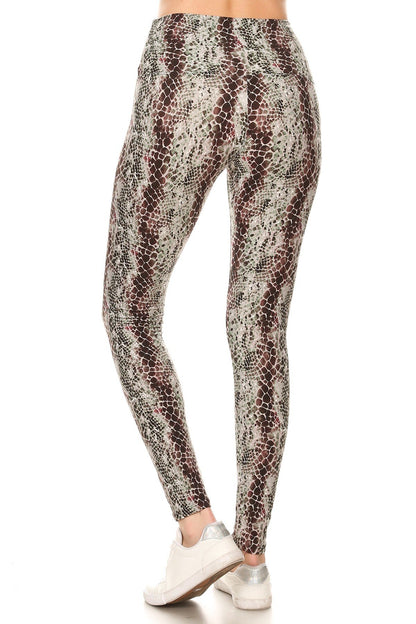 Yoga Style Snakeskin Knit Leggings