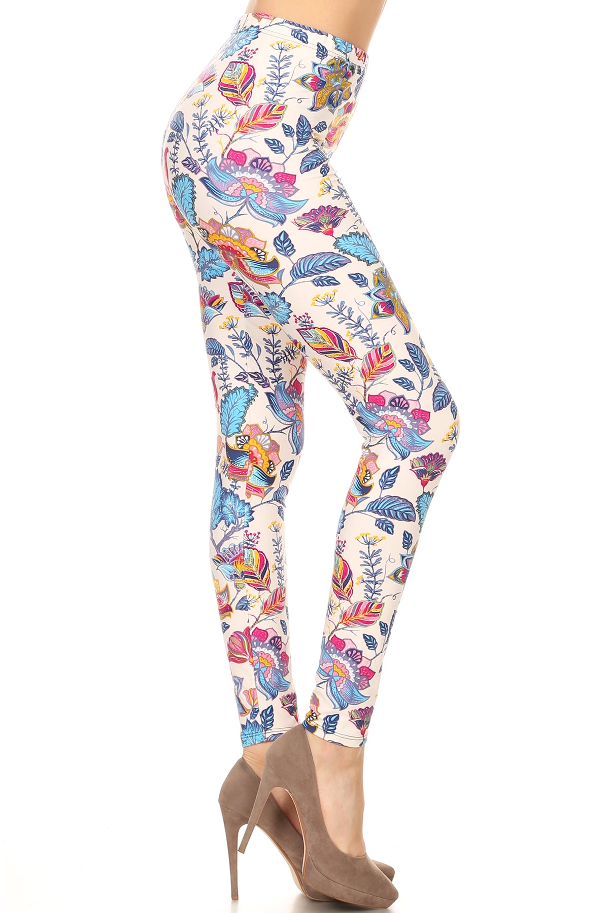 Floral Printed Lined Knit Leggings