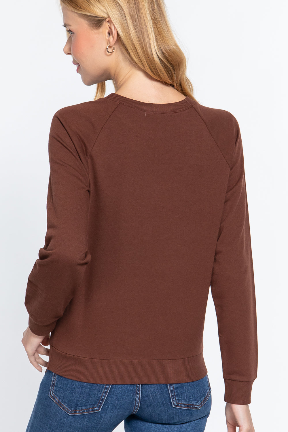 Sepia Sequins French Terry Pullover Top