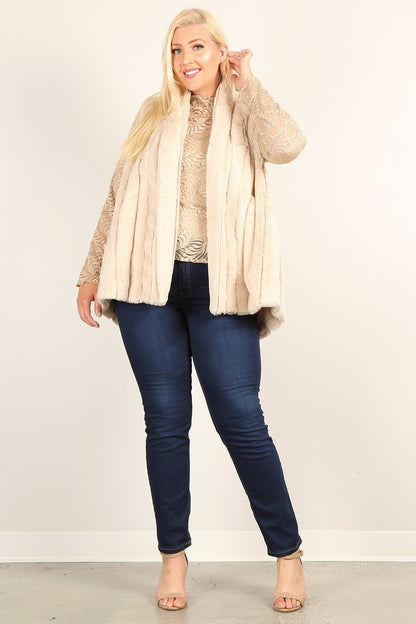 Blush Plus Size Faux Fur Vest Jacket