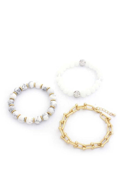 U Link Stone Beaded Bracelet Set.