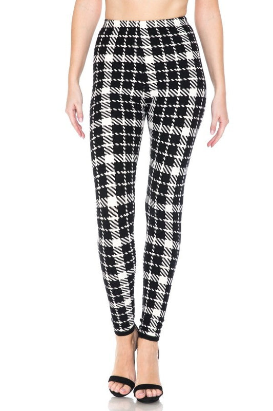 Plaid Multi Printed High Waist Leggings