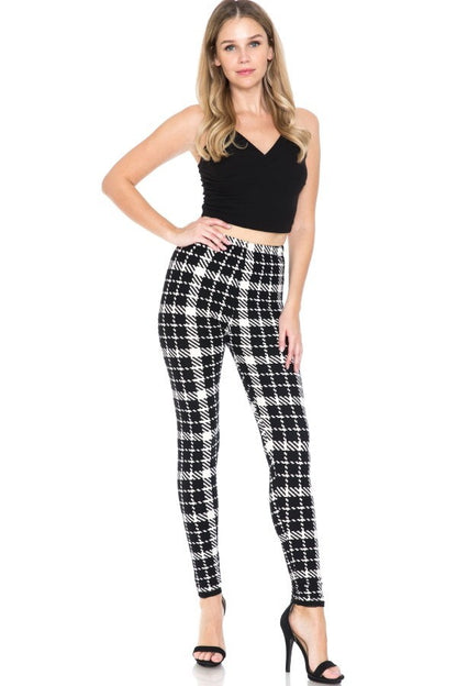 Plaid Multi Printed High Waist Leggings