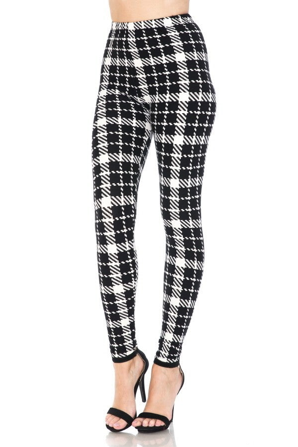 Plaid Multi Printed High Waist Leggings