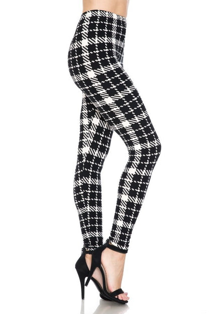 Plaid Multi Printed High Waist Leggings