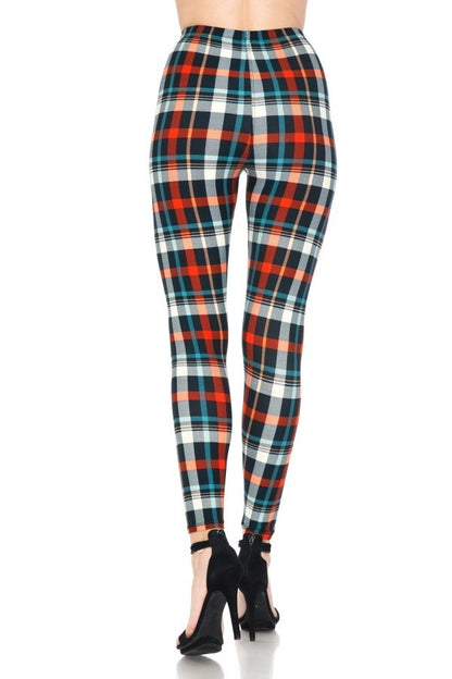 Plaid Multi Printed High Waisted Leggings