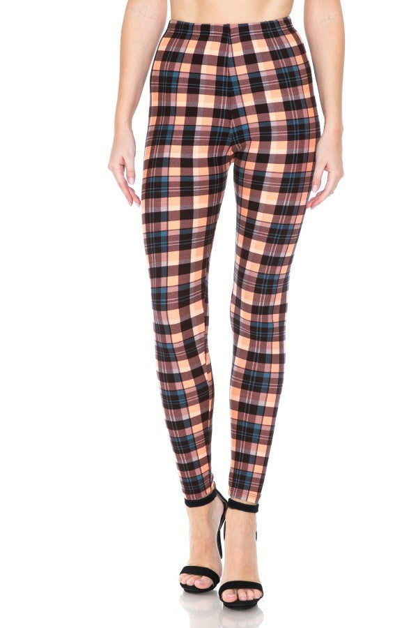 Plaid Multi Printed High Waist Leggings