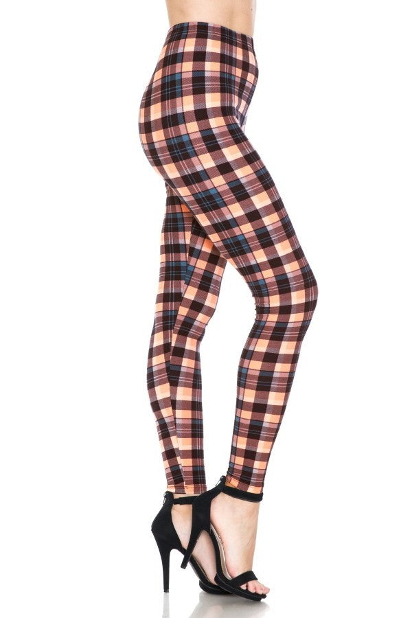 Plaid Multi Printed High Waist Leggings