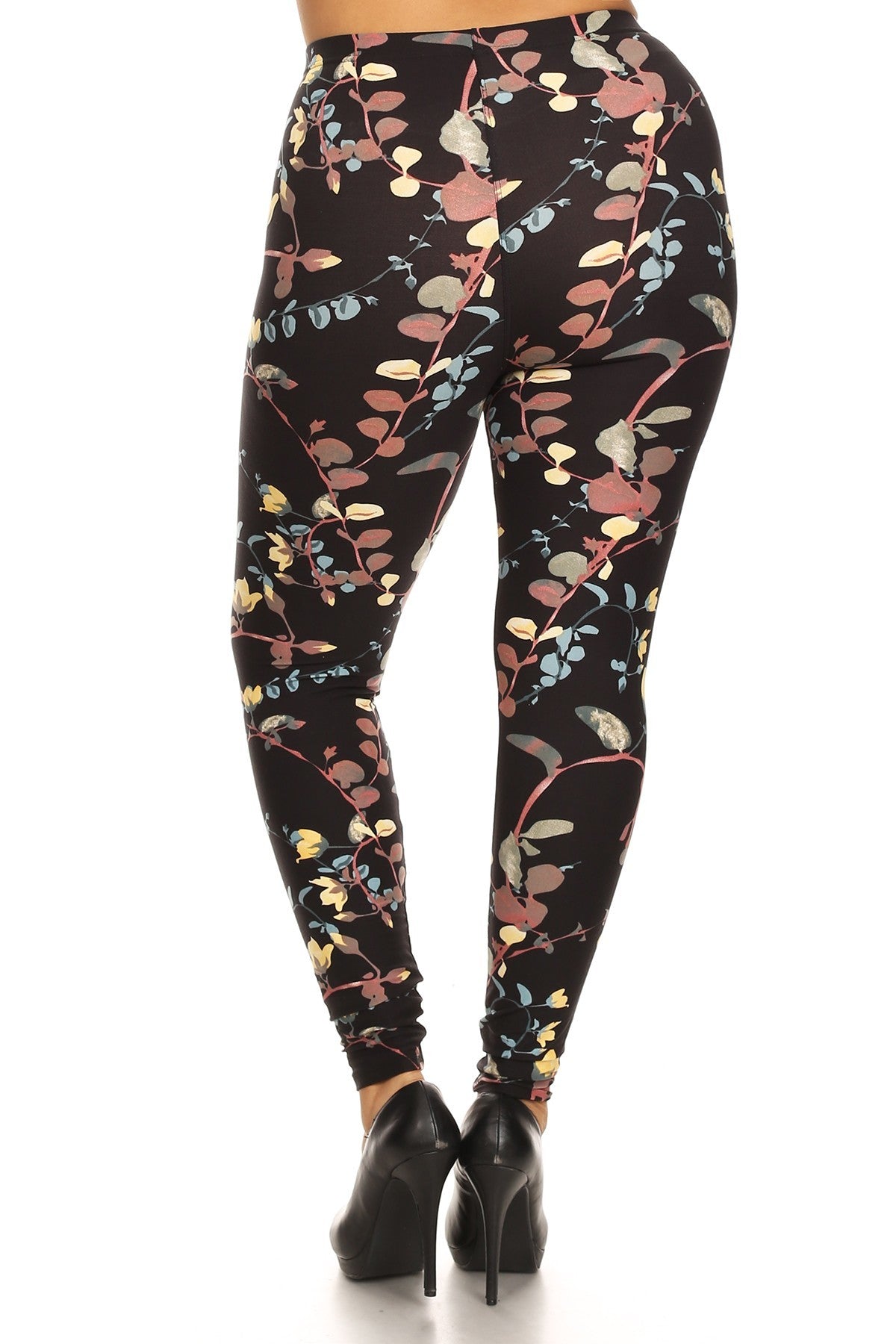 Plus Size Floral Print Full Length Leggings