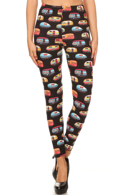 Campers Print High Waist Leggings