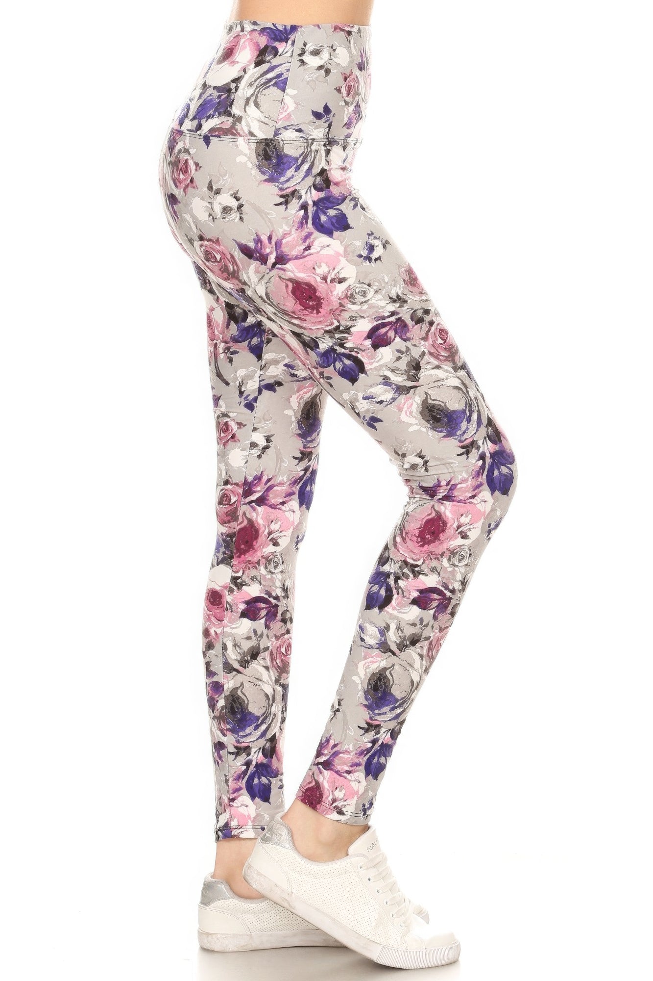 Floral Printed Yoga Style Knit Legging With High Waist