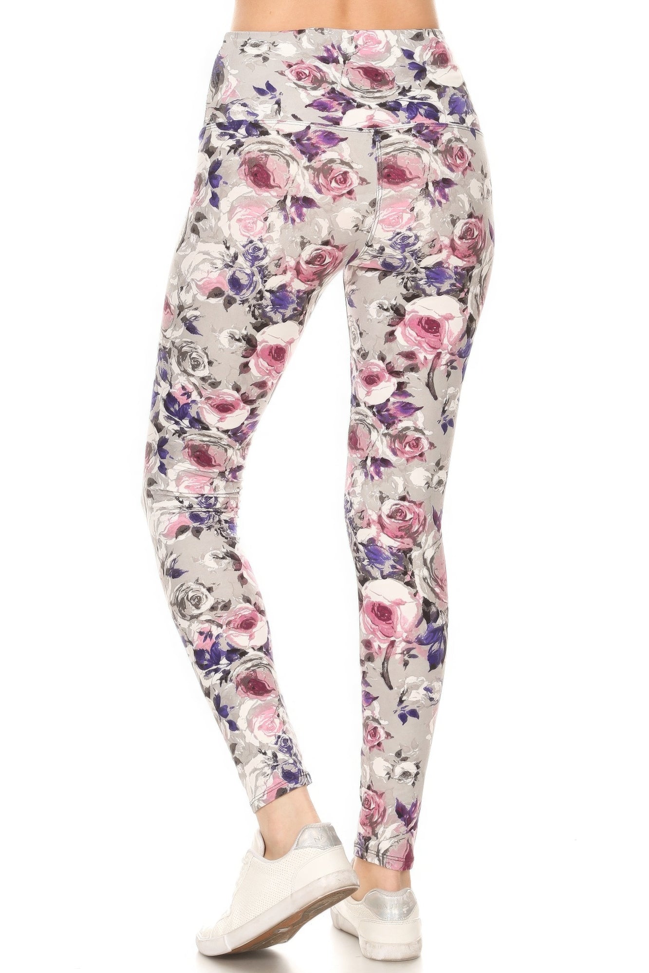 Floral Printed Yoga Style Knit Legging With High Waist