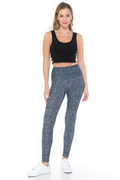 Multi Printed Yoga Knit Legging With High Waist