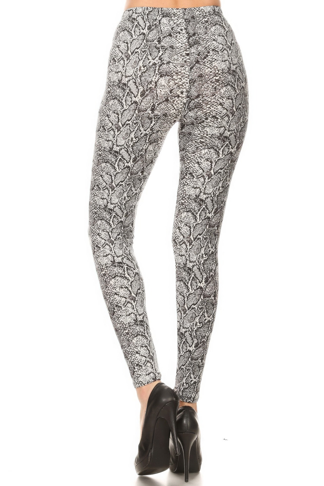 Snakeskin Print Full Length Fitted Leggings