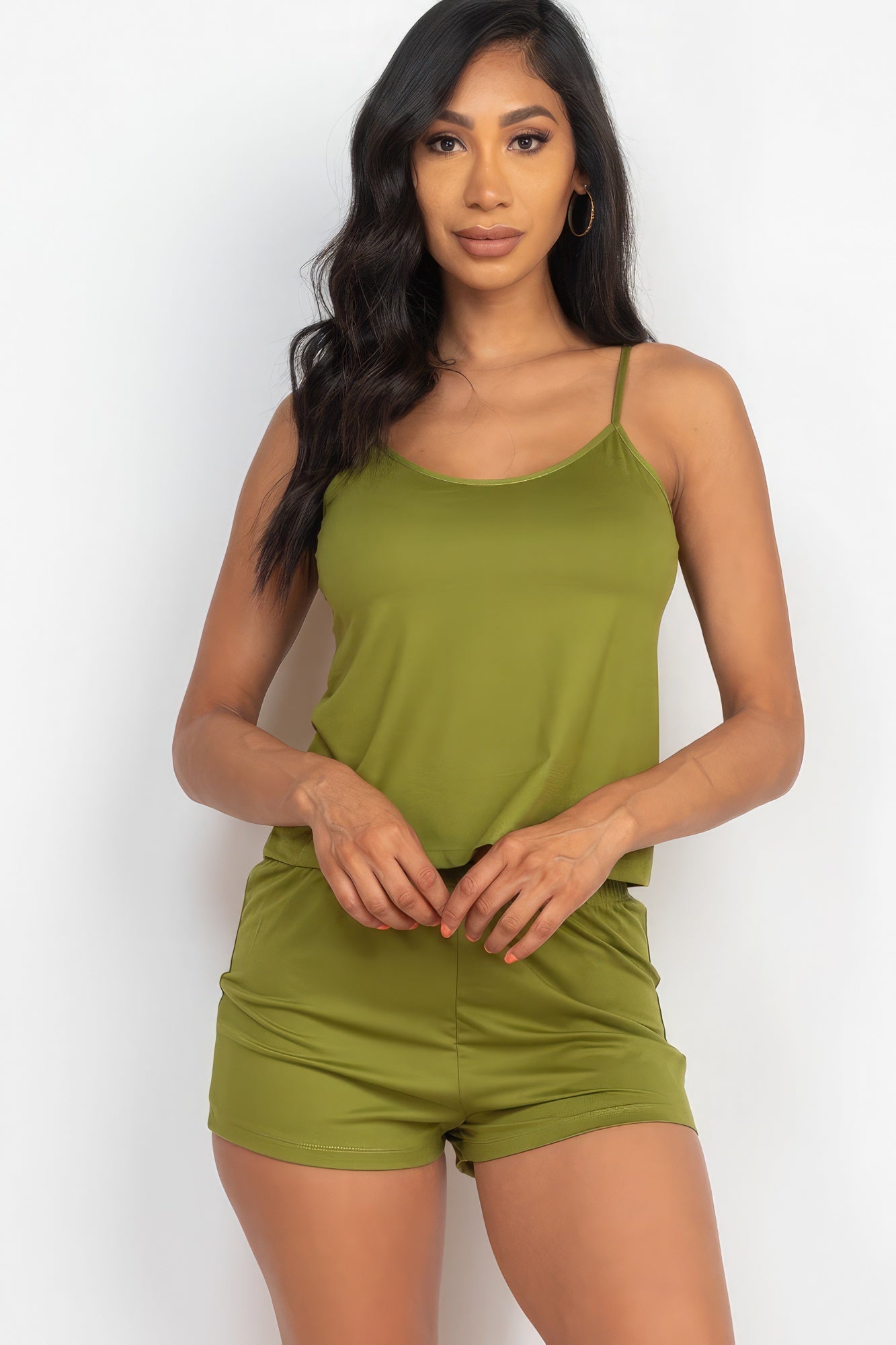 Olive Cami Top & Shorts Set