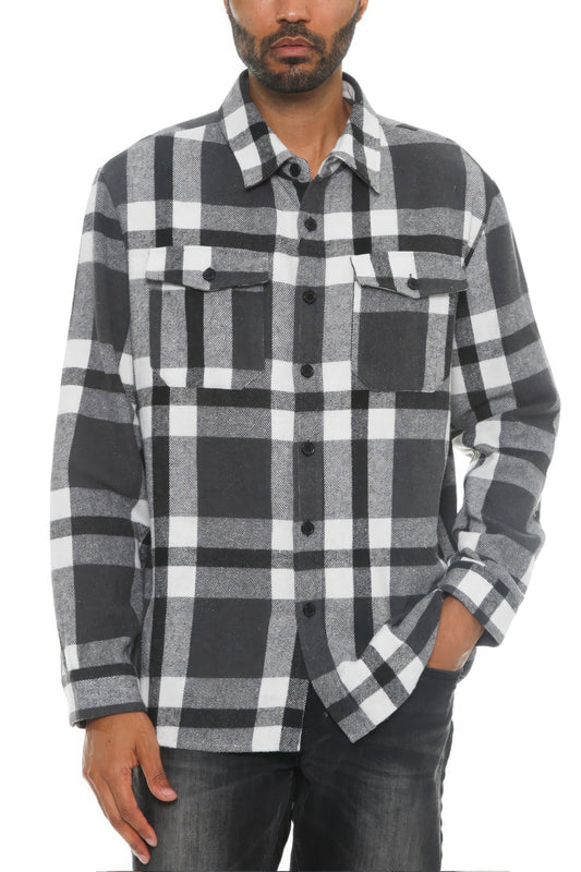 Men's Checkered Soft Flannel Shacket