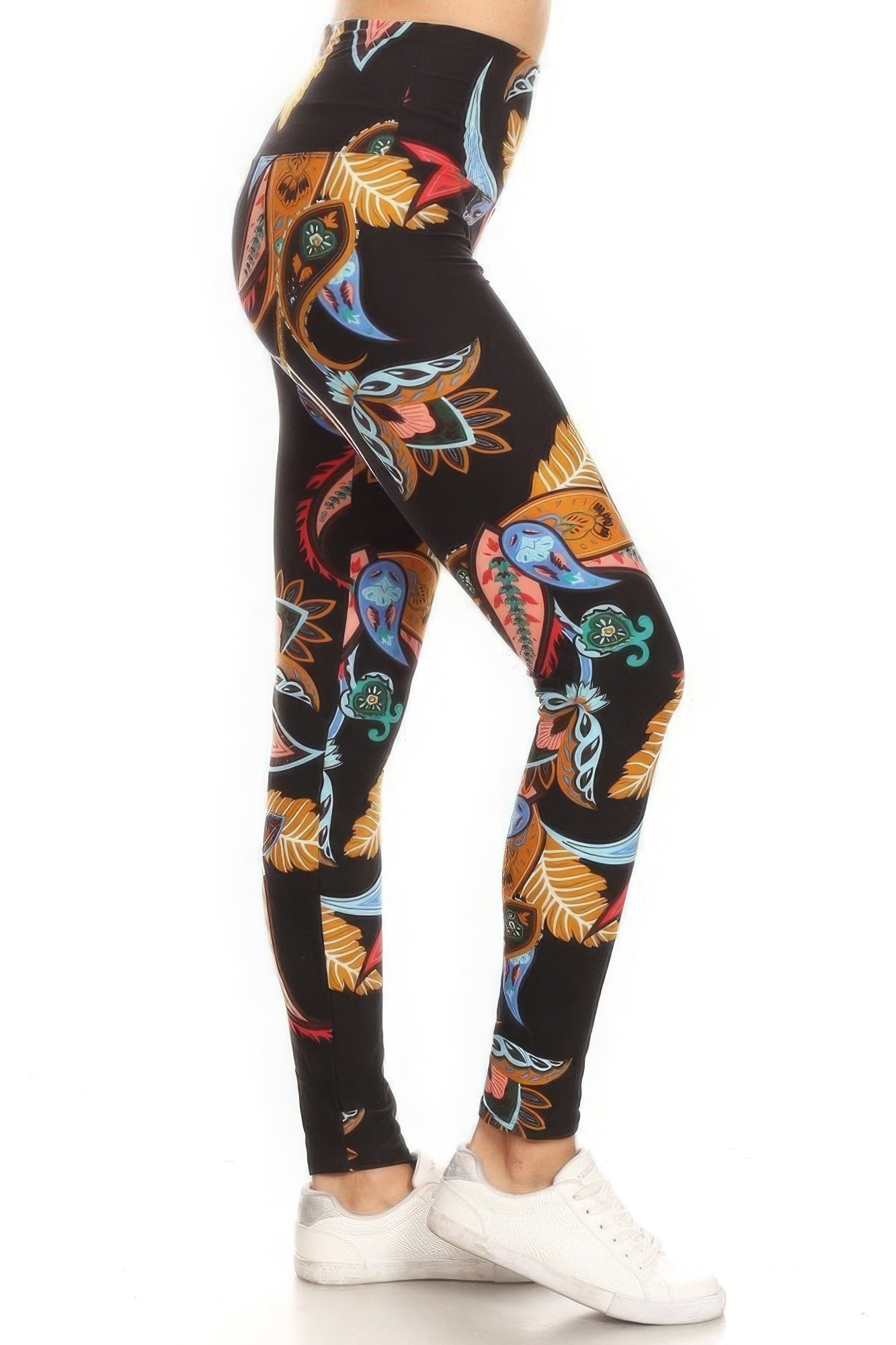 Paisley Floral Printed Knit Leggings