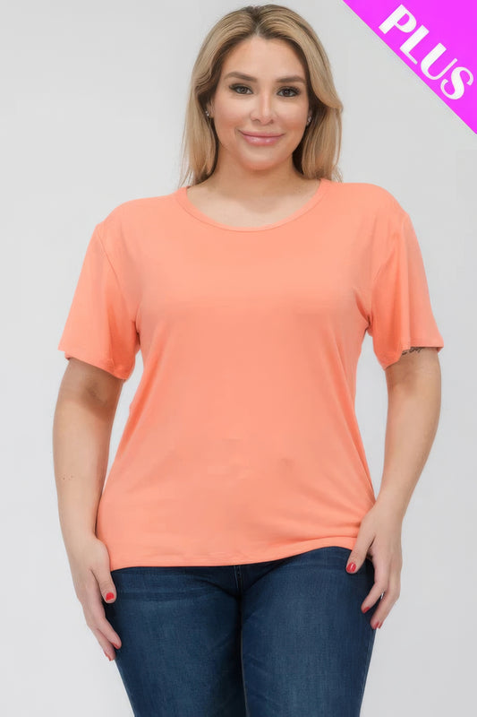 Flamingo Plus Size Basic Short Sleeve T-shirt