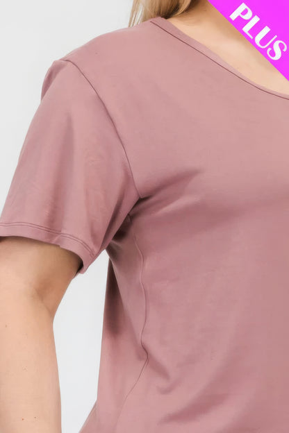 Rose Plus Size Basic Short Sleeve T-shirt