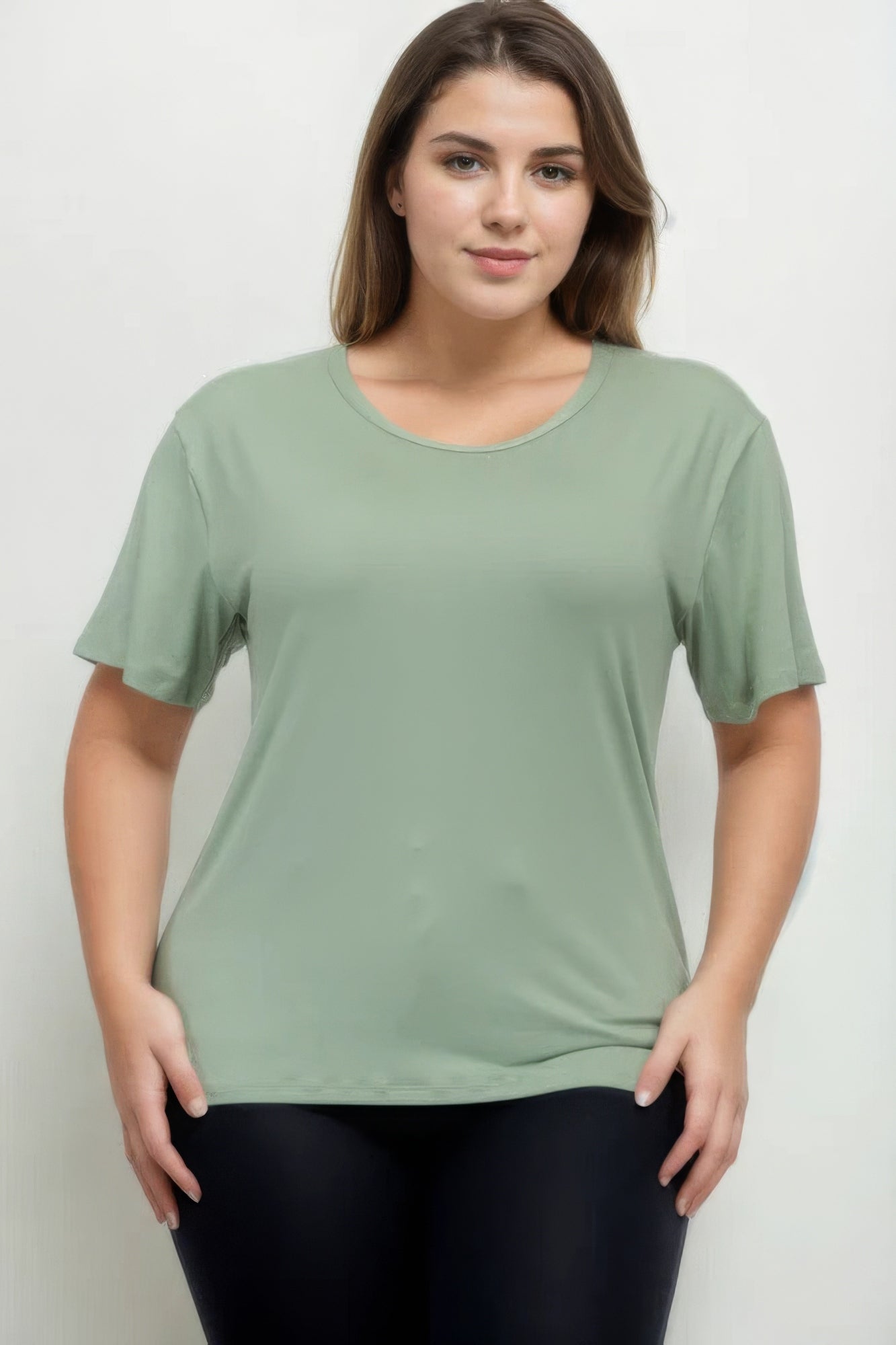 Green Bay Plus Size Basic Short Sleeve T-shirt