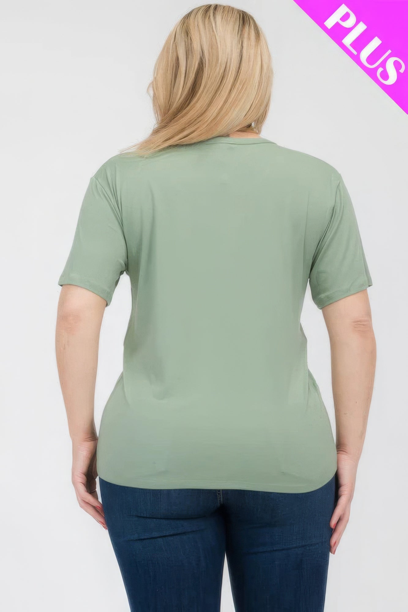 Green Bay Plus Size Basic Short Sleeve T-shirt