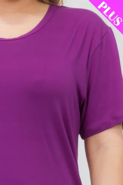 Dahlia Plus Size Basic Short Sleeve T-shirt