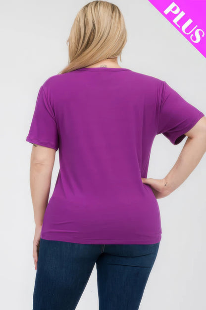 Dahlia Plus Size Basic Short Sleeve T-shirt