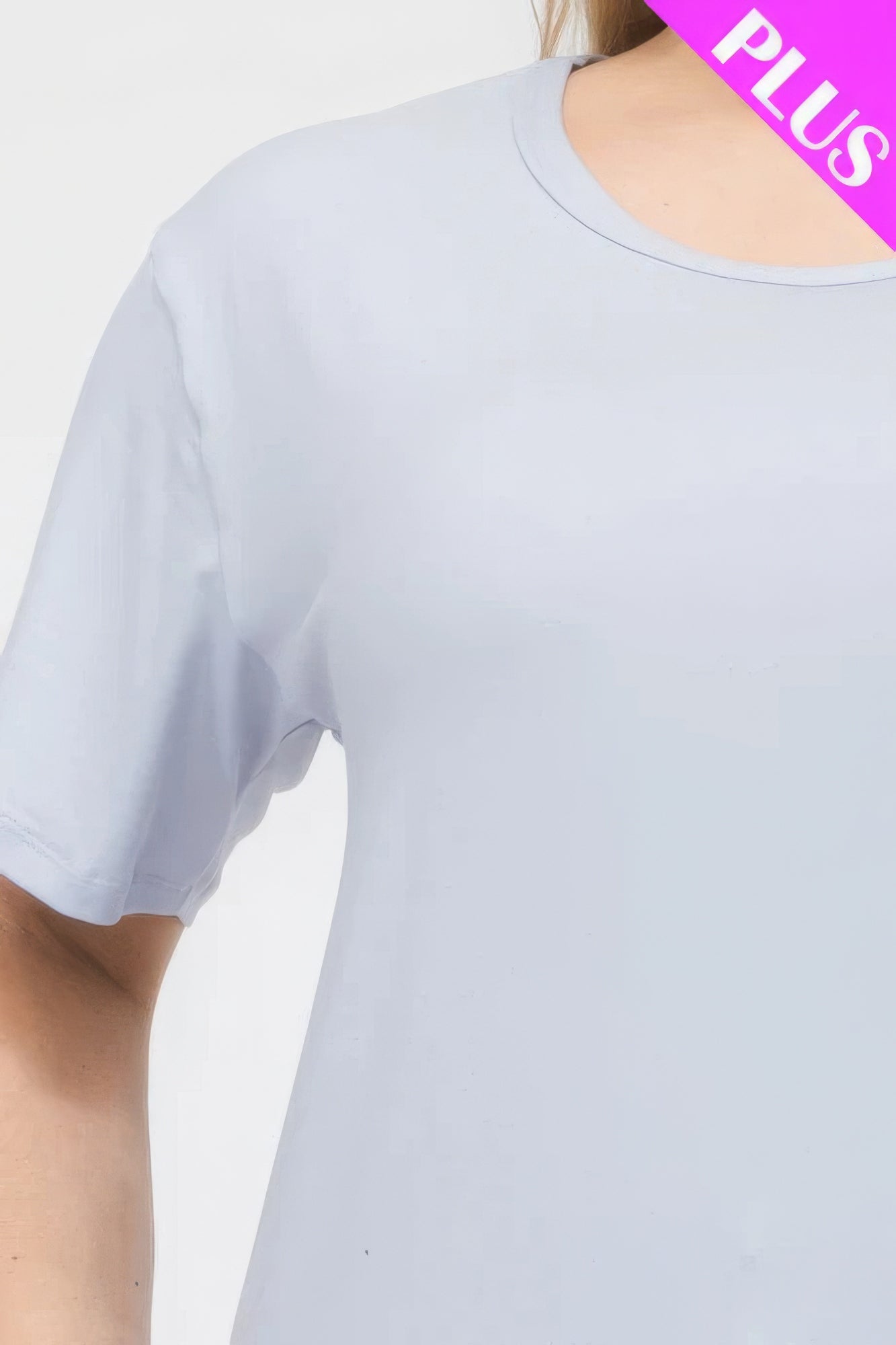 Oyster Grey Plus Size Basic Short Sleeve T-shirt