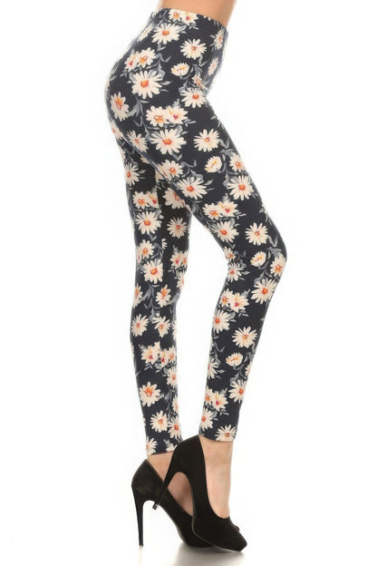 Super Soft Peach Skin Fabric Multi-color Printed Knit Leggings