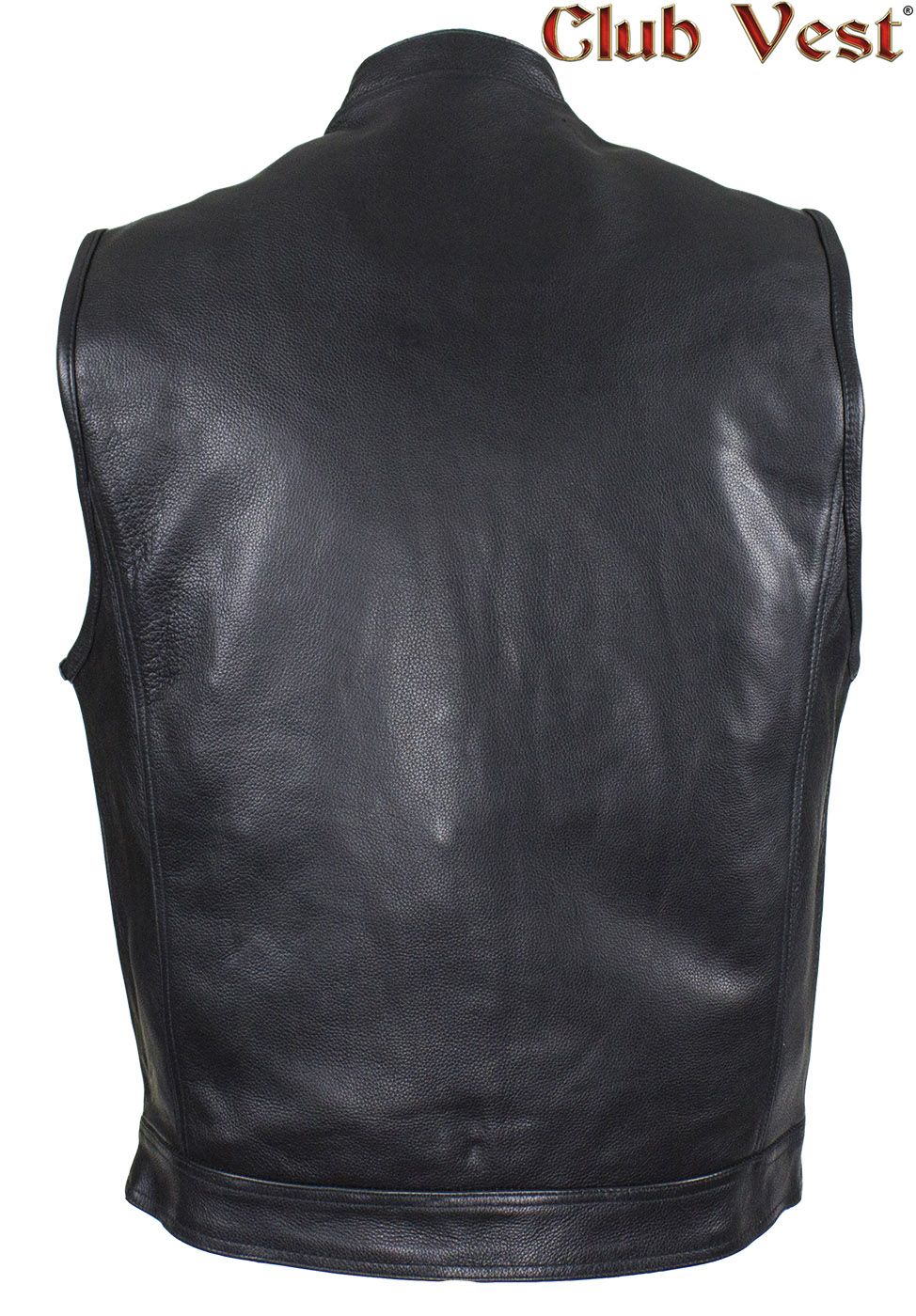 Men's Black Motorcycle Vest by Club Vest