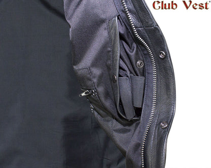 Men's Black Motorcycle Vest by Club Vest