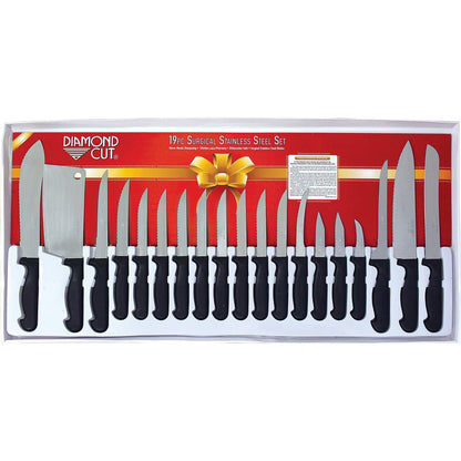 19pc Cutlery Set in White/Red Bow Box