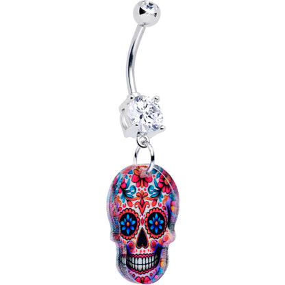 Acrylicious Happy Sugar Skull Dangle Belly Ring