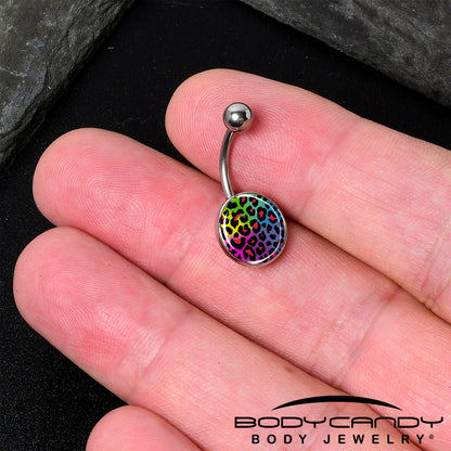 Rainbow Cheetah Print Belly Ring by Onyx O