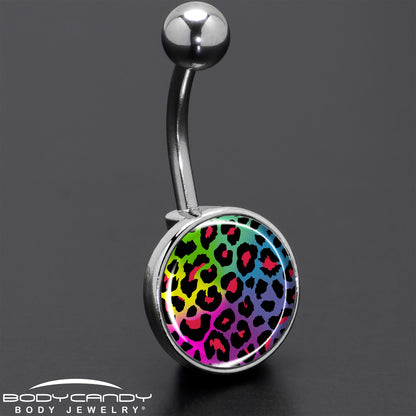 Rainbow Cheetah Print Belly Ring by Onyx O