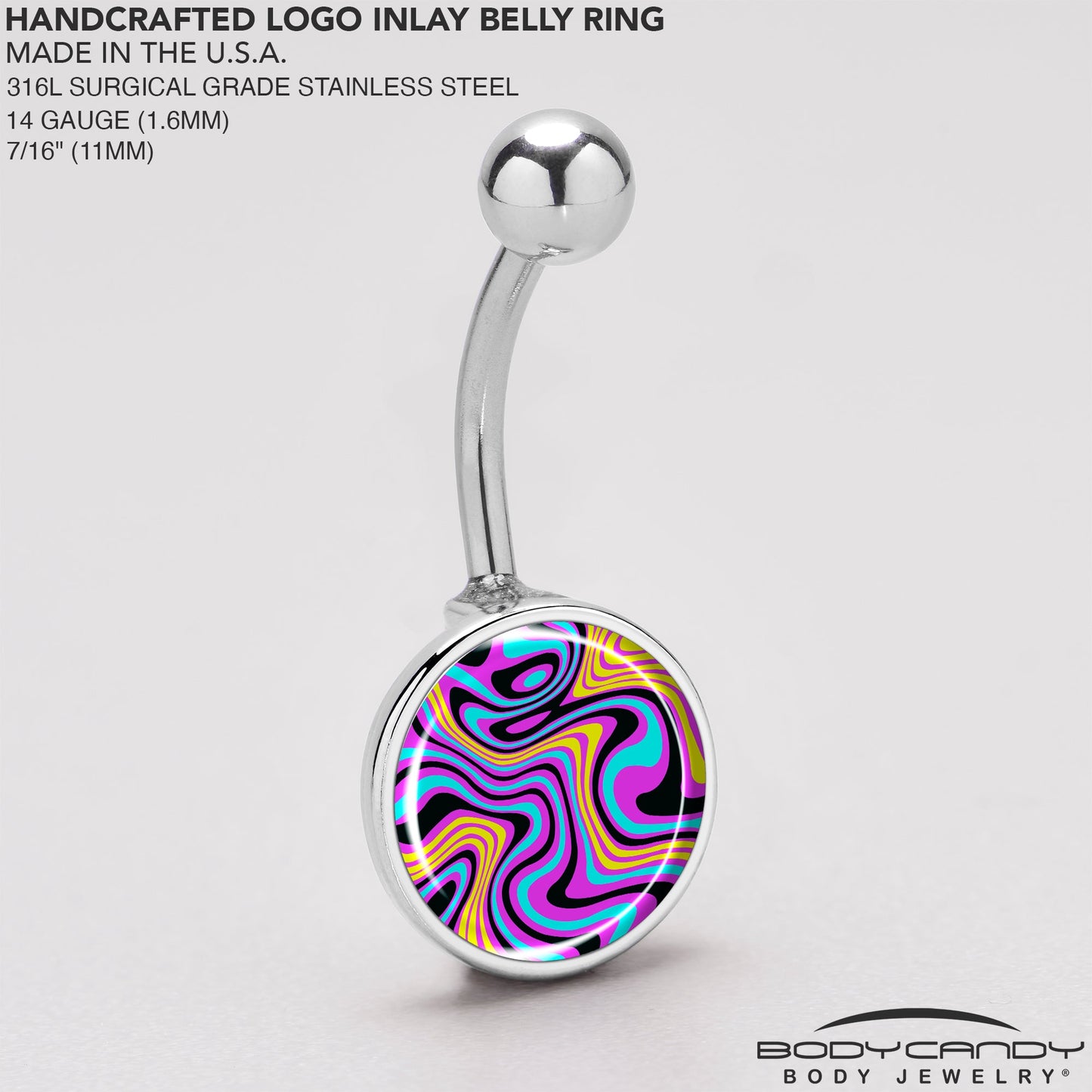 Funky Swirls Belly Ring by Onyx O