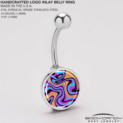 Funky Swirls Belly Ring by Onyx O