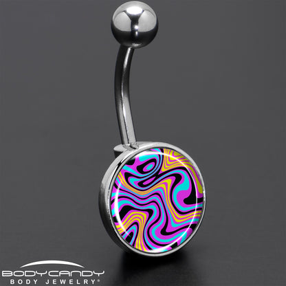 Funky Swirls Belly Ring by Onyx O