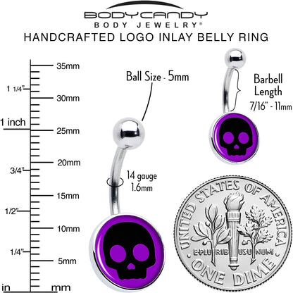 Purple Black Simple Skull Belly Ring by Onyx O
